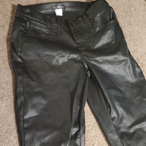 Venus black leather look pants
